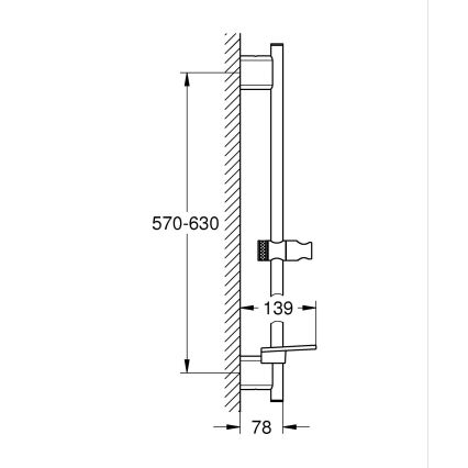 GROHE 26602GN0 - Drążek prysznicowy SMARTACTIVE 600 mm, szczotkowane złoto