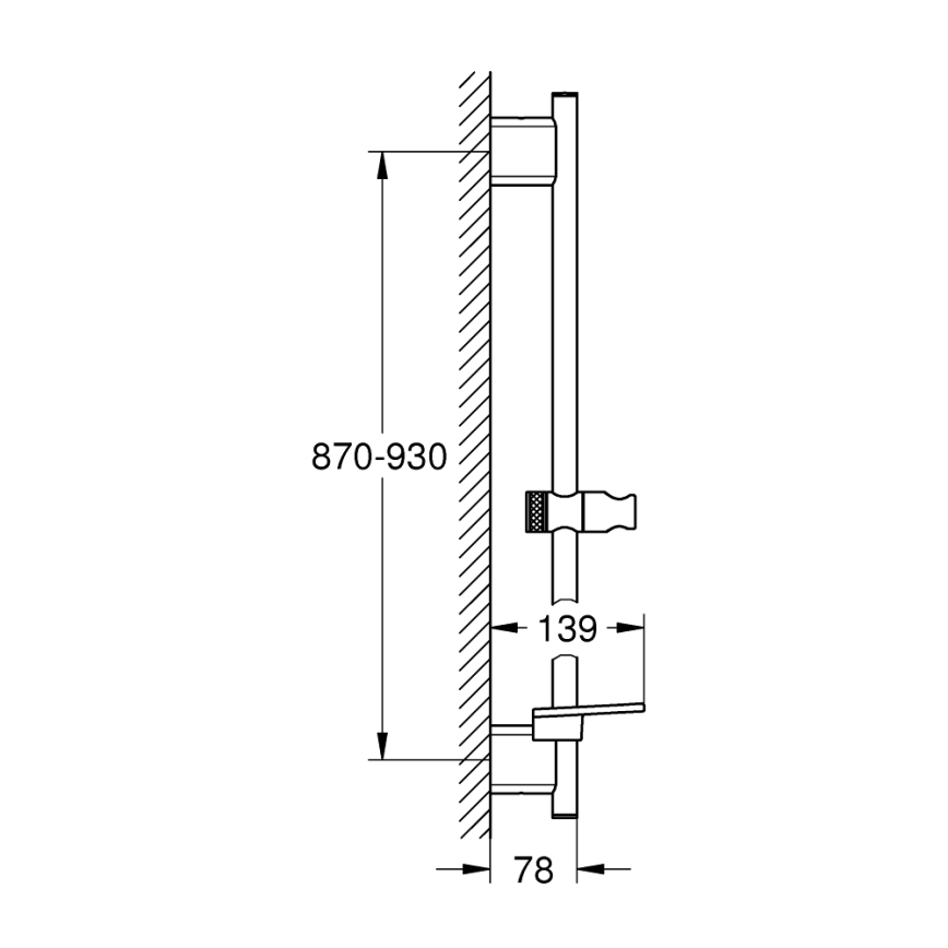 GROHE 26603DC0 - Drążek prysznicowy RAINSHOWER SMARTACTIVE 900 mm chrom matowy