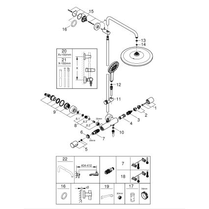 GROHE 26648000 - System prysznicowy RAINSHOWER SMARTACTIVE 310 450 mm błyszczący chrom
