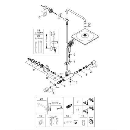 GROHE 26652000 - Zestaw prysznicowy RAINSHOWER SMARTACTIVE 310, 450 mm, chrom błyszczący
