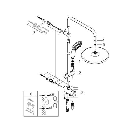 GROHE 26680001 - System prysznicowy VITALIO START SYSTEM 250 390 mm metal, chrom