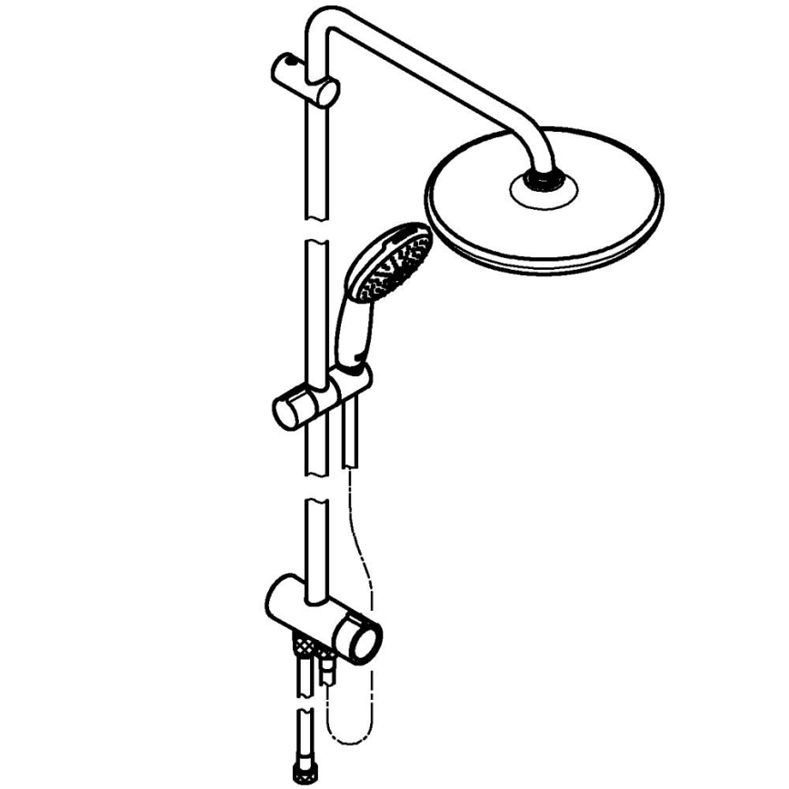 GROHE 26680001 - System prysznicowy VITALIO START SYSTEM 250/390 mm, metalowy, chromowany