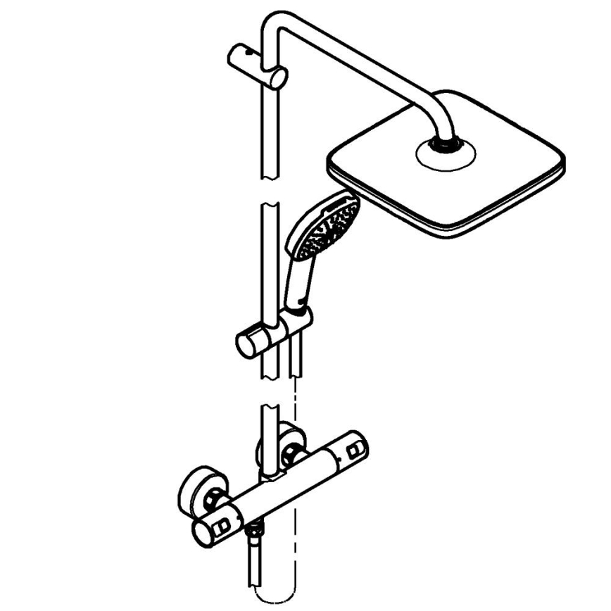 GROHE 266962431 - System prysznicowy VITALIO COMFORT 250 250 × 250 mm czarny