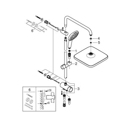GROHE 26698001 - System prysznicowy VITALIO COMFORT 250 chrom błyszczący