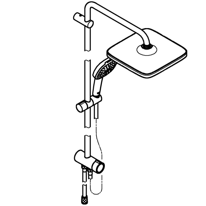 GROHE 266982431 - System prysznicowy VITALIO COMFORT 250 390 mm czarny