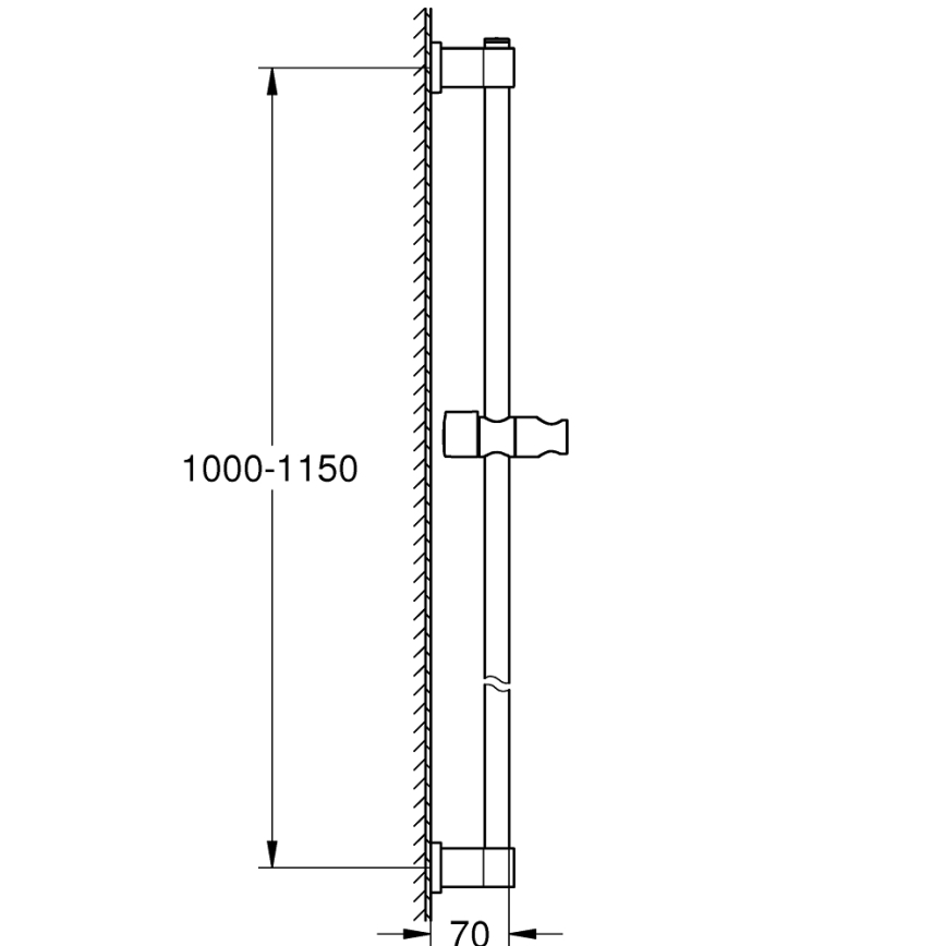 GROHE 26970001 - Drążek prysznicowy VITALIO UNIVERSAL 1150 mm błyszczący chrom