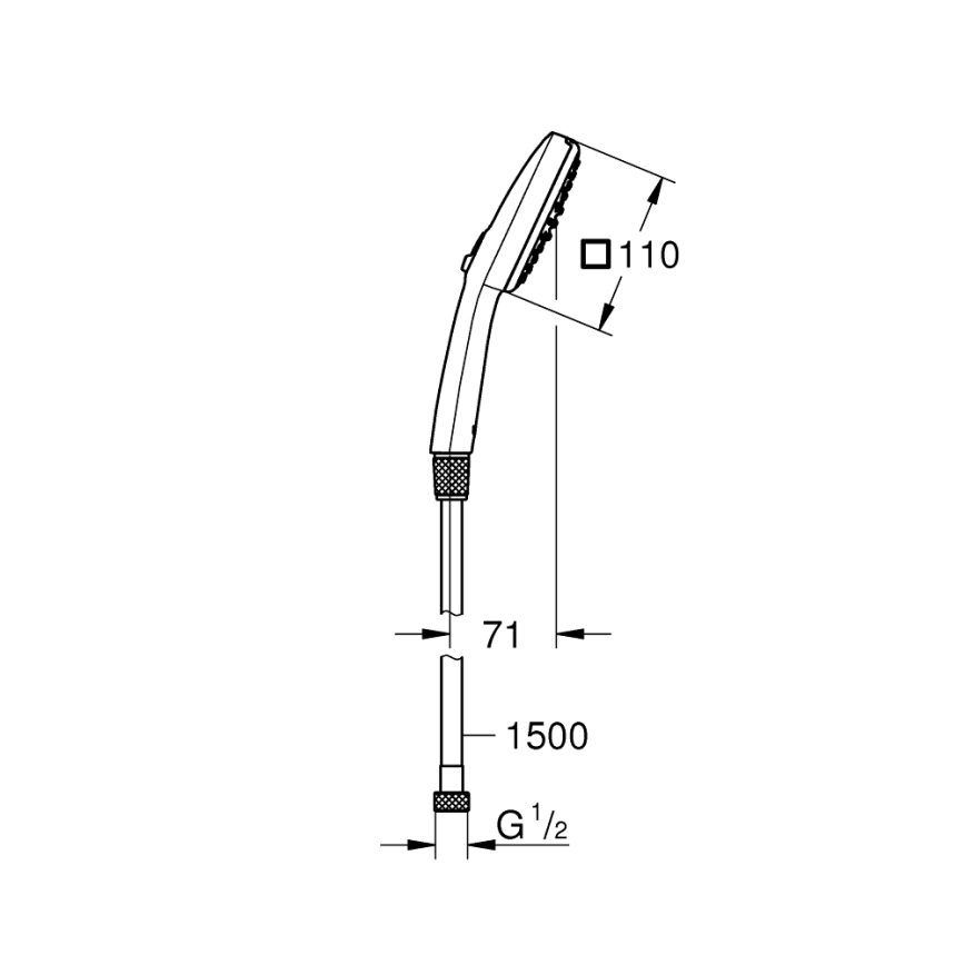 GROHE 26973001 - Ręczna słuchawka prysznicowa VITALIO COMFORT 110, 110 mm, chrom błyszczący