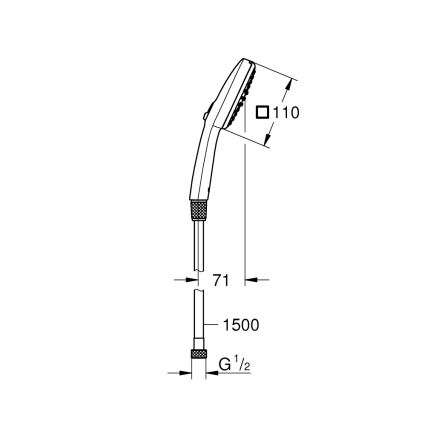 GROHE 26973001 - Słuchawka prysznicowa VITALIO COMFORT 110 110 mm chrom błyszczący