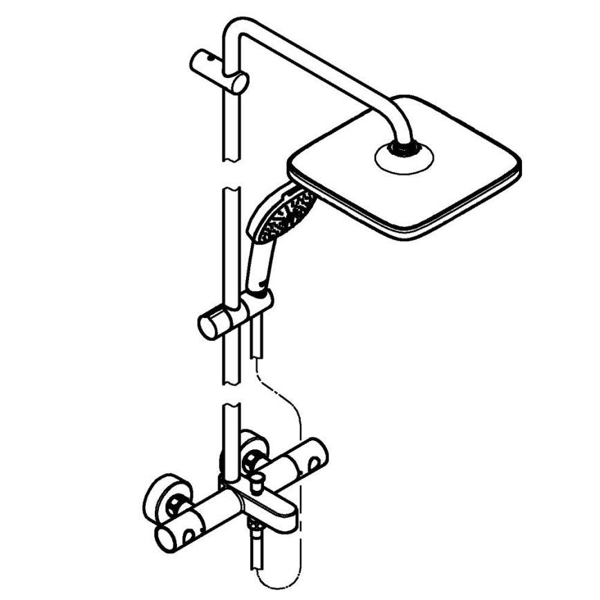 GROHE 26984001 - System prysznicowy VITALIO COMFORT 390 mm, błyszczący chrom