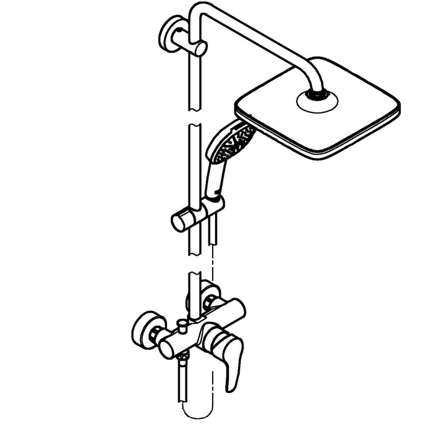 GROHE 26985001 - System prysznicowy VITALIO COMFORT 250 250 × 250 mm błyszczący chrom