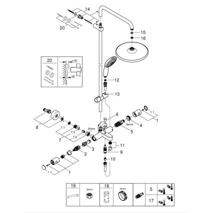 GROHE 269882431 - System prysznicowy VITALIO START SYSTEM 250 390 mm czarny