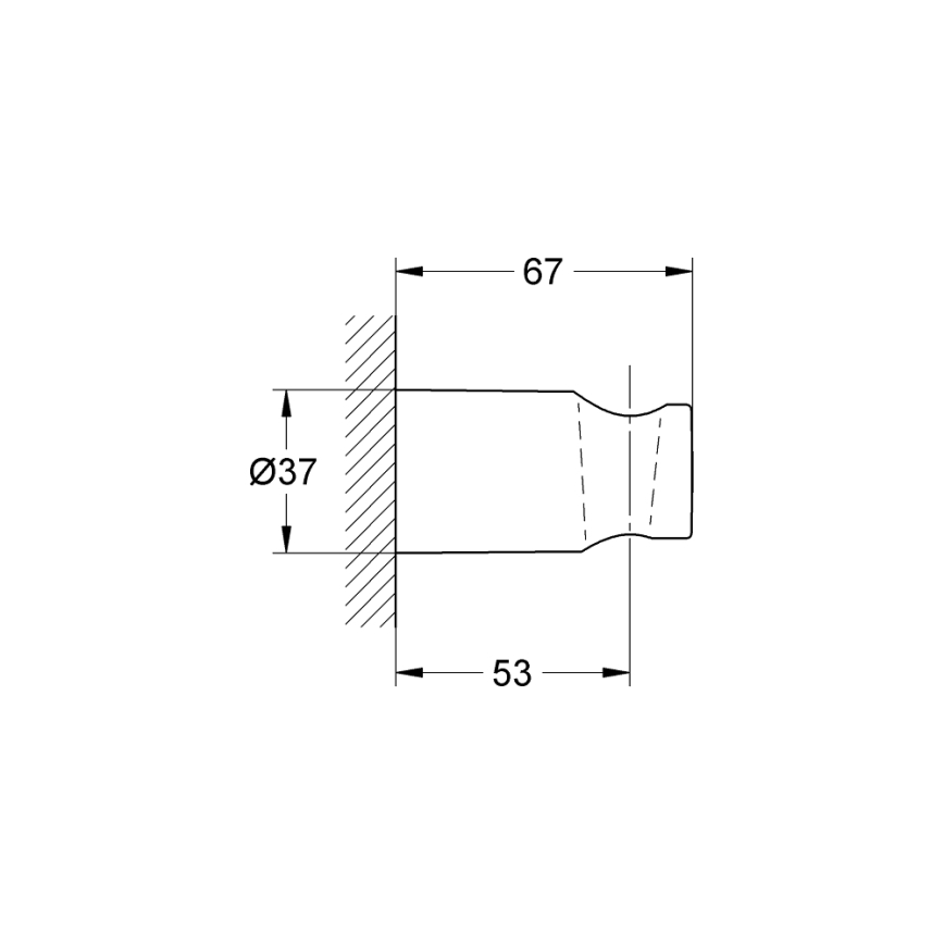 GROHE 27056000 - Uchwyt ścienny do słuchawki prysznicowej RAINSHOWER, chrom błyszczący