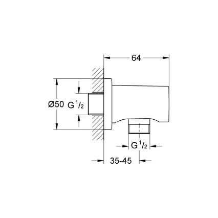 GROHE 27057GN0 - Kolanko ścienne RAINSHOWER DN 15 szczotkowane złoto