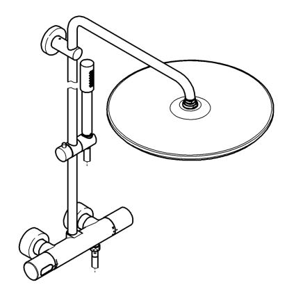 GROHE 27174001 - System prysznicowy RAINSHOWER SYSTEM 400 450 mm błyszczący chrom