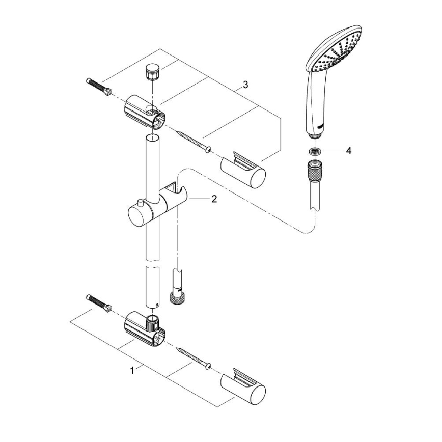 GROHE 27322000 - Zestaw prysznicowy VITALIO JOY 600 mm chrom błyszczący