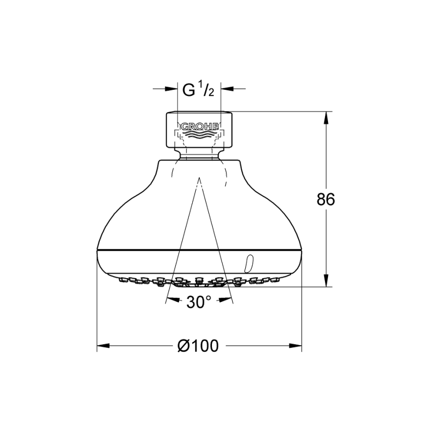 GROHE 27606001 - Głowica prysznicowa NEW TEMPESTA 100 100 mm chrom błyszczący