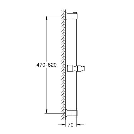 GROHE 277242431 - Drążek prysznicowy VITALIO UNIVERSAL 600 mm czarny