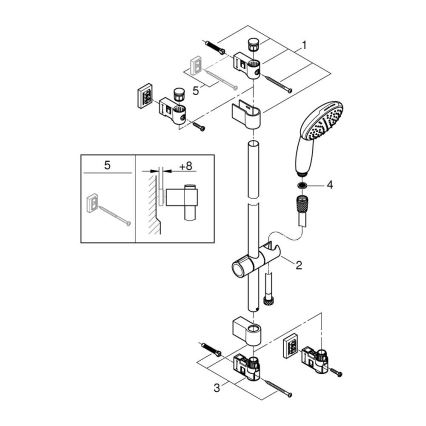 GROHE 27942001 - Zestaw prysznicowy VITALIO START 110 600 mm chrom błyszczący