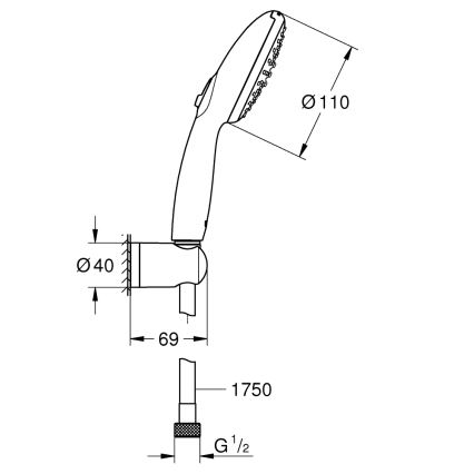 GROHE 27950001 - Zestaw prysznicowy VITALIO START 110 błyszczący chrom