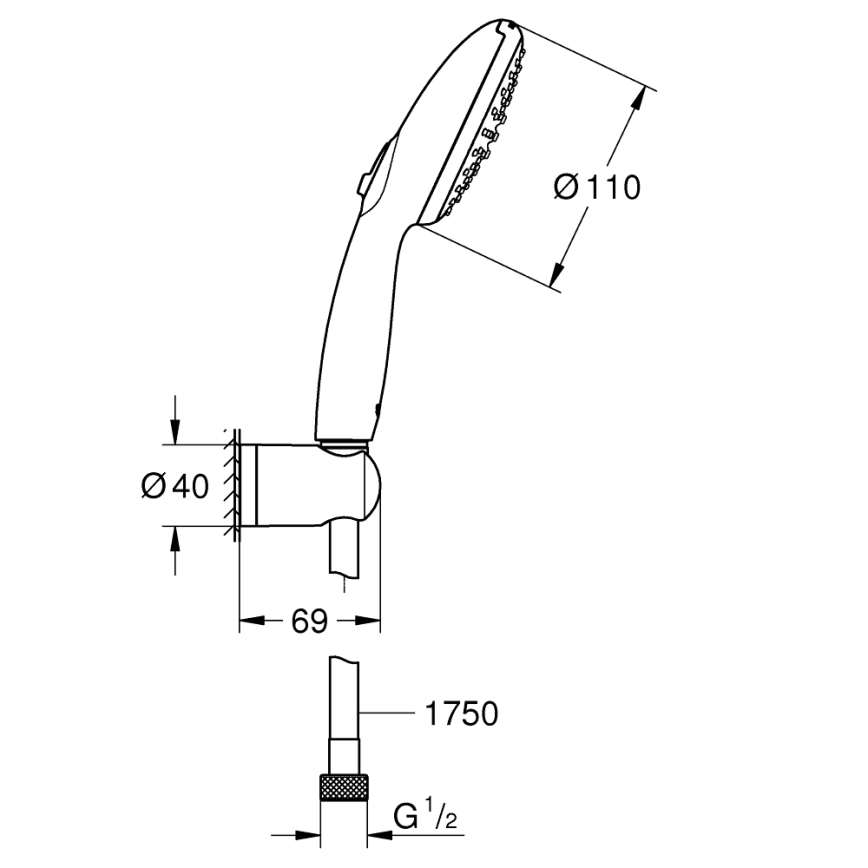 GROHE 279502431 - Zestaw prysznicowy VITALIO START 110 110 mm czarny