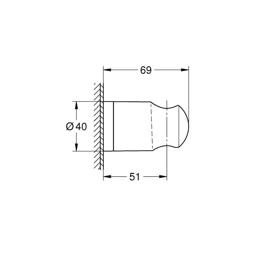 GROHE 27958001 - Ścienny uchwyt prysznica VITALIO UNIVERSAL chrom błyszczący