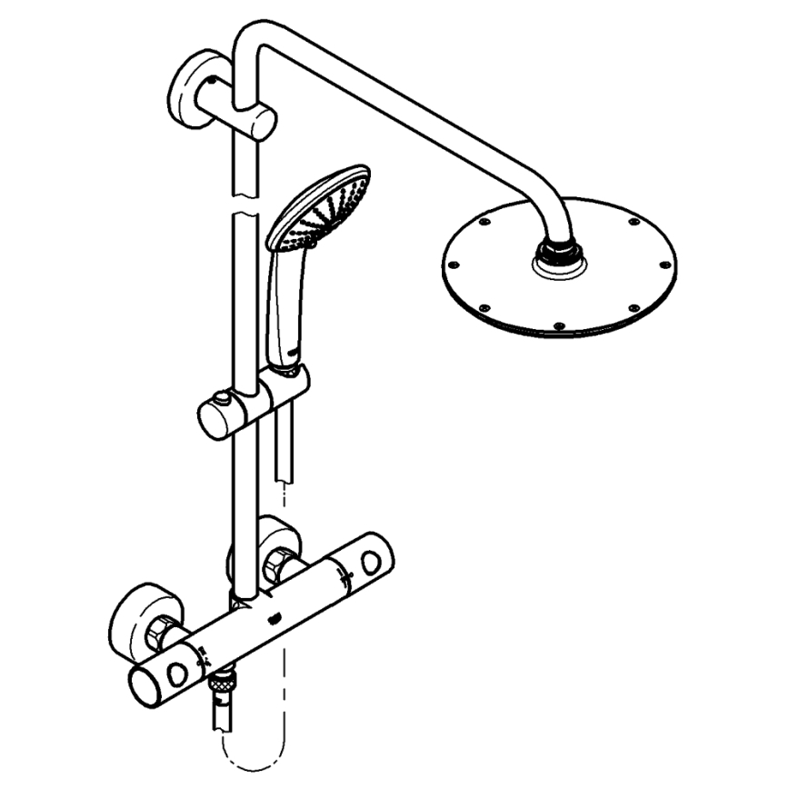 GROHE 27964000 - System prysznicowy EUPHORIA 210 mm błyszczący chrom