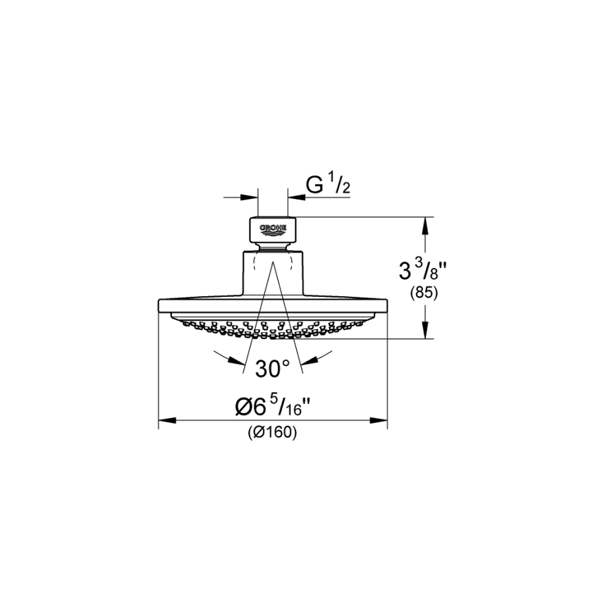 GROHE 28233000 - Deszczownica EUPHORIA COSMOPOLITAN 160 chrom błyszczący