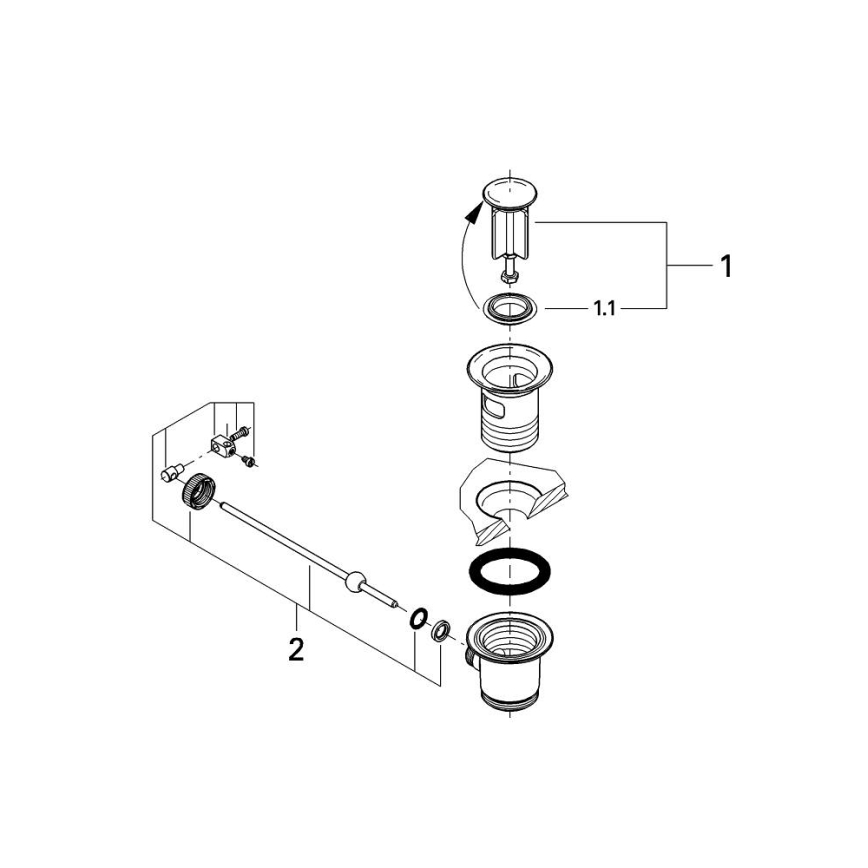 GROHE 28910000 - Garnitura odpływowa 1 1/4” chrom błyszczący