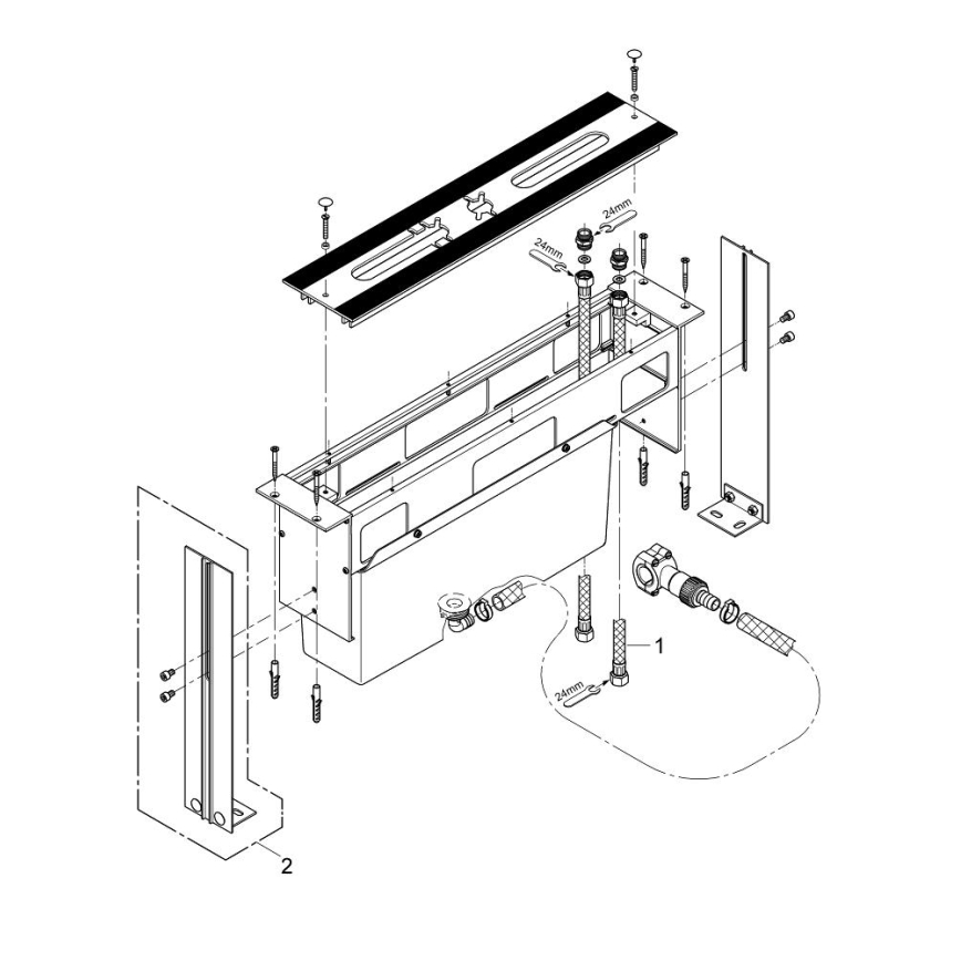 GROHE 29037000 - Korpus montażowy do baterii wannowej na 45 otworów, chrom błyszczący