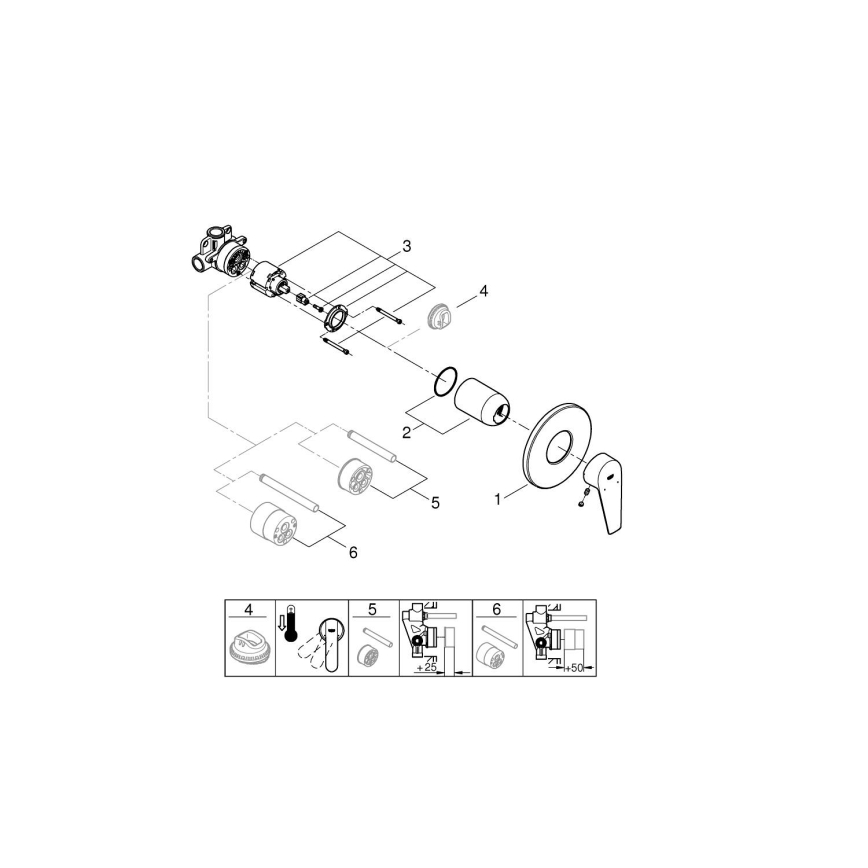 GROHE 29040001 - Bateria prysznicowa BAUEDGE chrom błyszczący