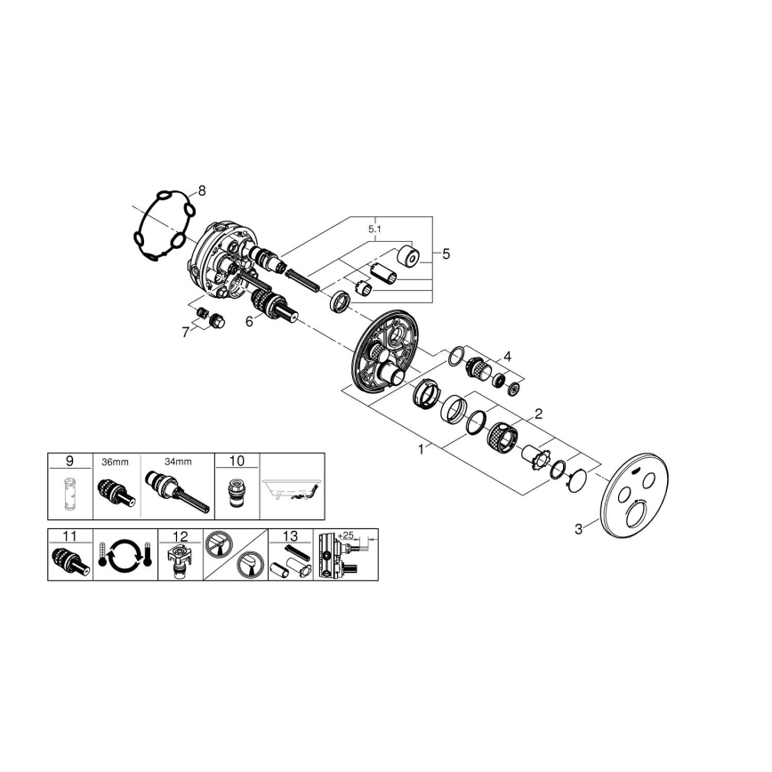 GROHE 29119000 - Termostat GROHTHERM SMARTCONTROL błyszczący chrom