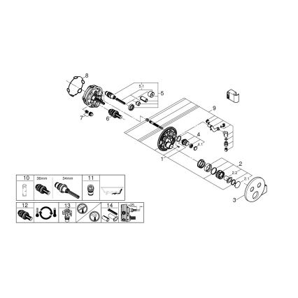GROHE 29120000 - Termostatyczna bateria prysznicowa podtynkowa GROHTHERM SMARTCONTROL + uchwyt chromowany