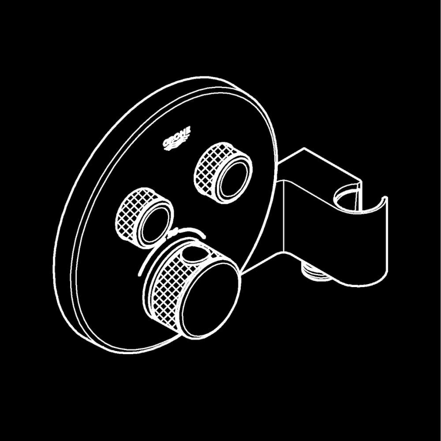 GROHE 29120000 - Termostatyczna bateria prysznicowa podtynkowa GROHTHERM SMARTCONTROL + uchwyt chromowany