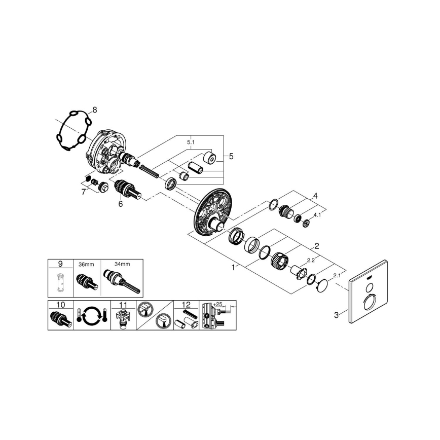 GROHE 29123000 - Termostatyczna bateria prysznicowa GROHTHERM SMARTCONTROL chrom