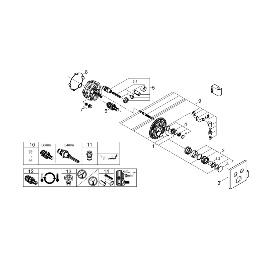 GROHE 29125000 - Termostatyczna bateria wannowa GROHTHERM SMARTCONTROL chrom