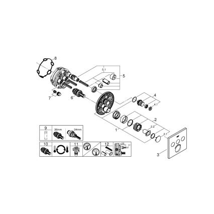 GROHE 29126AL0 - Termostat GROHTHERM SMARTCONTROL 158 × 158 mm, grafit