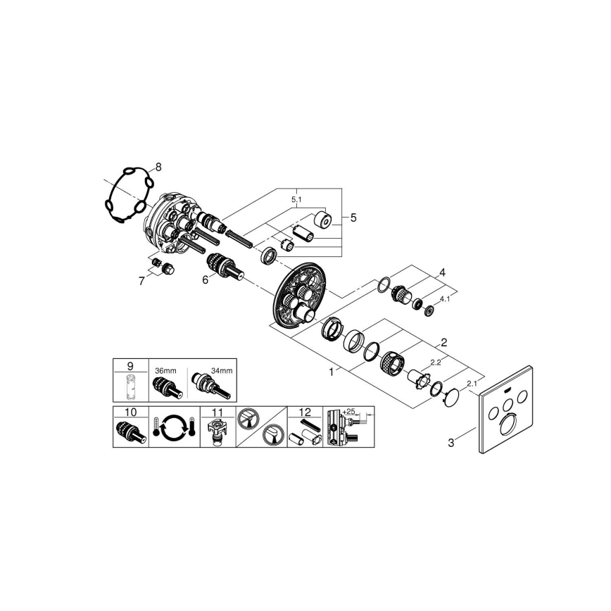 GROHE 29126AL0 - Termostat GROHTHERM SMARTCONTROL 158 × 158 mm, grafit