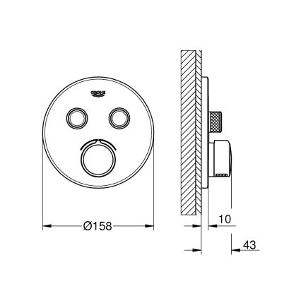 GROHE 29145000 - Maskownica do baterii podtynkowej SMARTCONTROL, błyszczący chrom