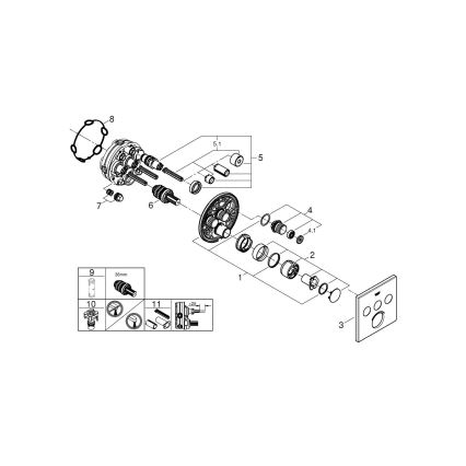 GROHE 29149000 - Maskownica do baterii podtynkowej SMARTCONTROL 158 × 158 mm chrom