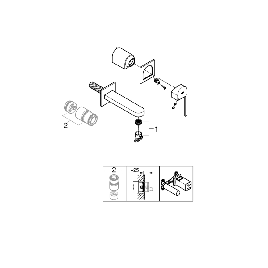 GROHE 29306003 - Bateria umywalkowa PLUS 203 mm, chrom błyszczący