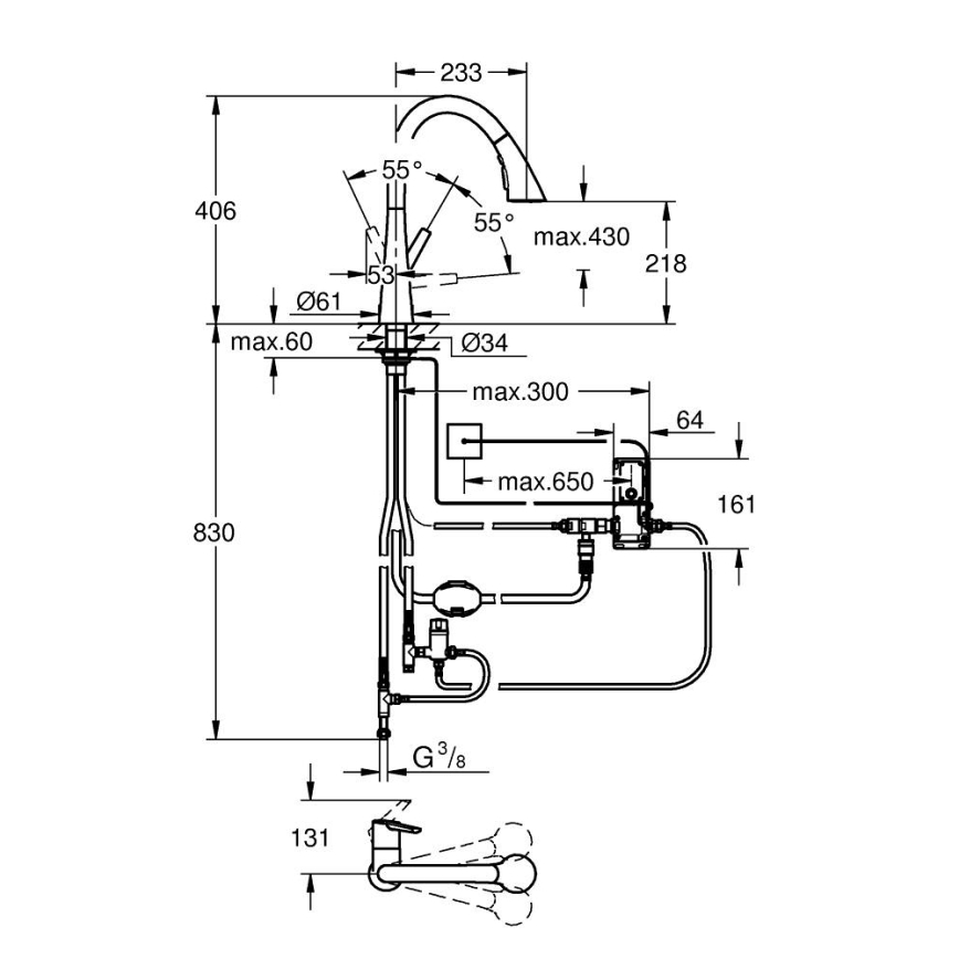 GROHE 30219002 - Elektroniczna bateria zlewozmywakowa ZEDRA TOUCH błyszczący chrom