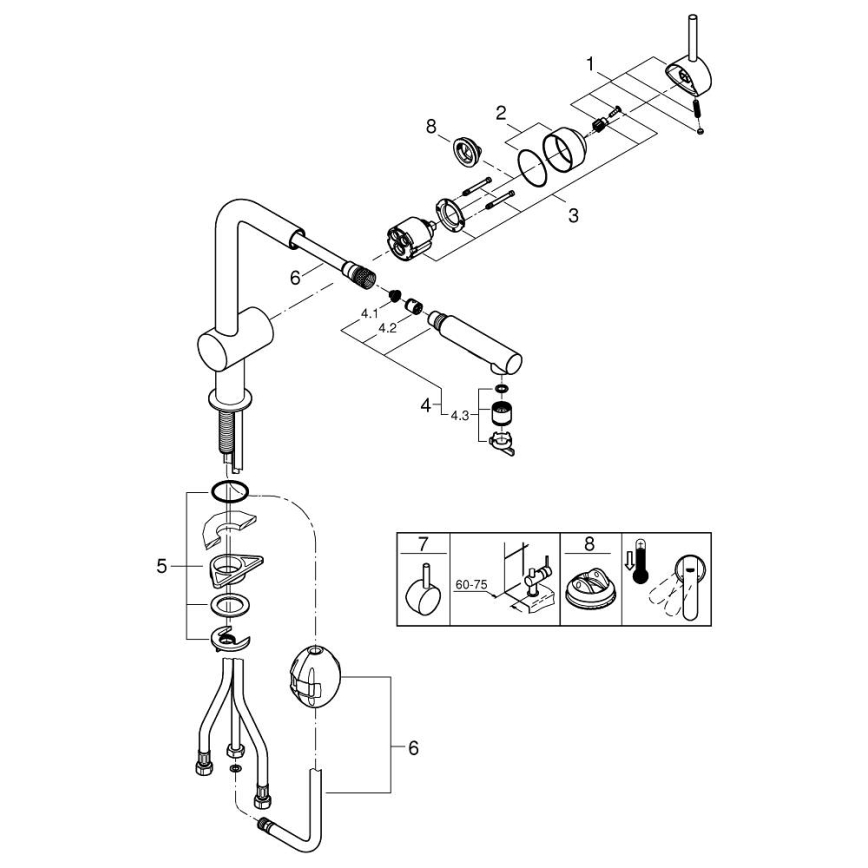 GROHE 30274000 - Bateria zlewozmywakowa z wylewką L, chrom połysk