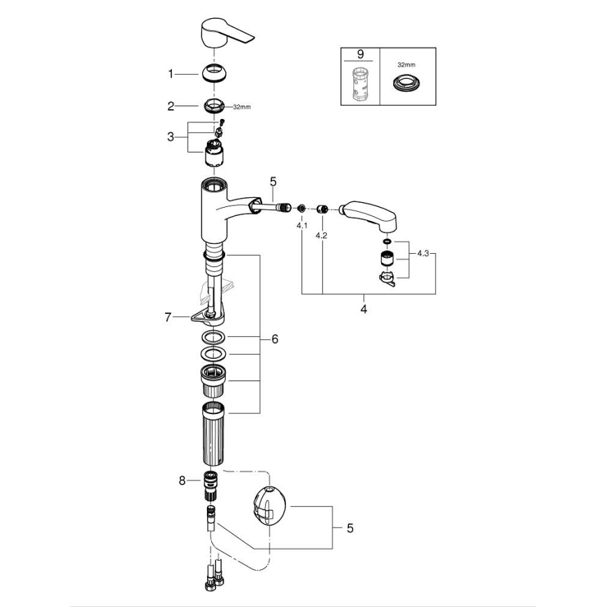 GROHE 30531001 - Bateria zlewozmywakowa START 227 mm chrom błyszczący