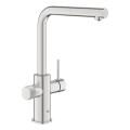 GROHE 30590DC0 - Bateria zlewozmywakowa z wyciąganą wylewką BLUE PURE ze stali nierdzewnej