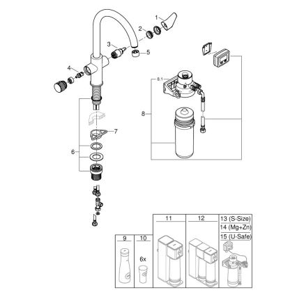 GROHE 30593000 - Bateria zlewozmywakowa BLUE PURE z wylewką C, chrom błyszczący