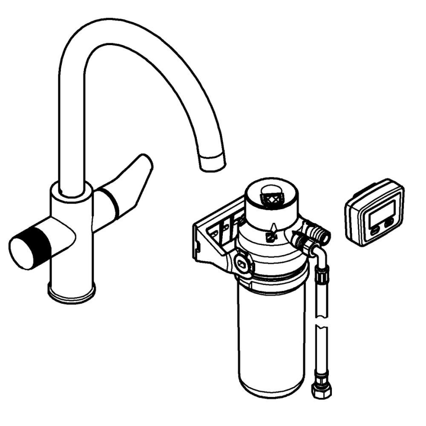 GROHE 30593000 - Bateria zlewozmywakowa BLUE PURE z wylewką C, chrom błyszczący