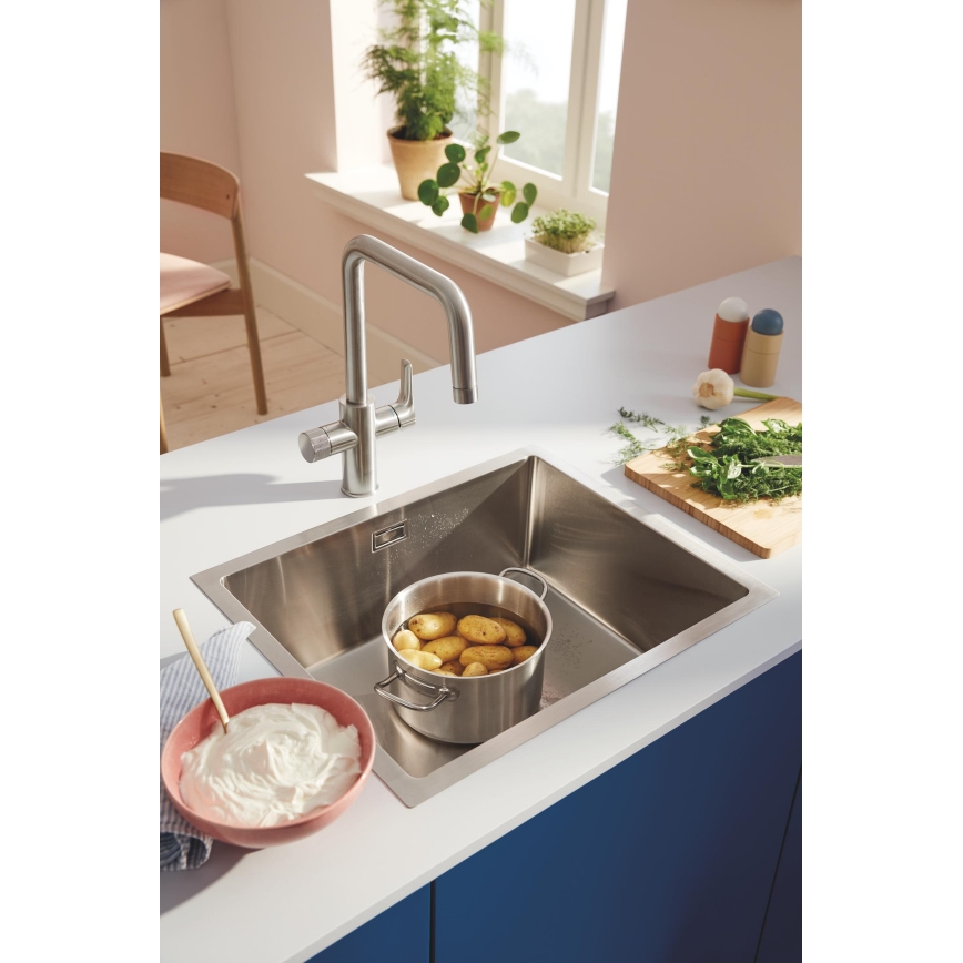 GROHE 30595DC0 - Bateria zlewozmywakowa BLUE PURE, stal nierdzewna