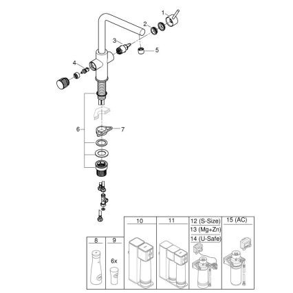 GROHE 30600000 - Bateria do zlewozmywaka BLUE PURE z wylewką L, chrom błyszczący