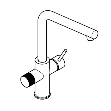 GROHE 30600000 - Bateria do zlewozmywaka BLUE PURE z wylewką L, chrom błyszczący