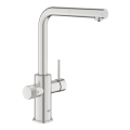 GROHE 30601DC0 - bateria zlewozmywakowa BLUE PURE z wyciąganą wylewką, stal nierdzewna